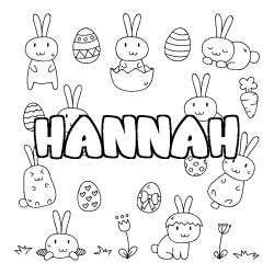 Coloración del nombre HANNAH - decorado Pascua