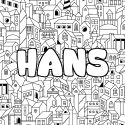 Dibujo para colorear HANS - decorado ciudad