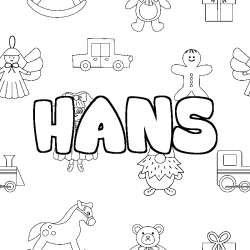 Dibujo para colorear HANS - decorado juguetes