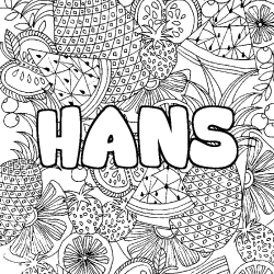 Dibujo para colorear HANS - decorado mandala de frutas