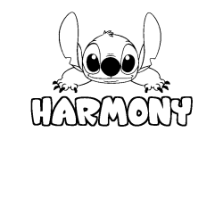 Coloración del nombre HARMONY - decorado Stitch