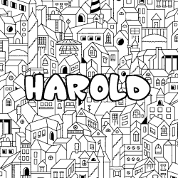 Coloración del nombre HAROLD - decorado ciudad