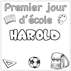 Coloración del nombre HAROLD - decorado primer día de escuela