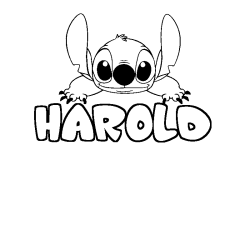 Coloración del nombre HAROLD - decorado Stitch