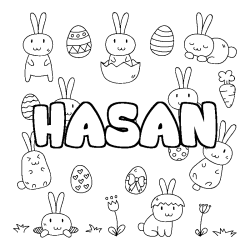 Dibujo para colorear HASAN - decorado Pascua