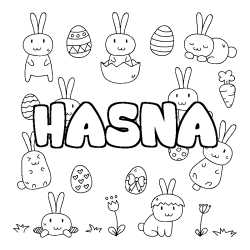 Coloración del nombre HASNA - decorado Pascua