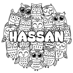 Dibujo para colorear HASSAN - decorado b&uacute;hos