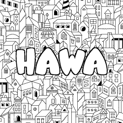 Coloración del nombre HAWA - decorado ciudad