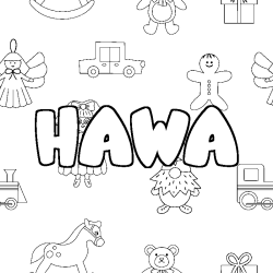 Coloración del nombre HAWA - decorado juguetes