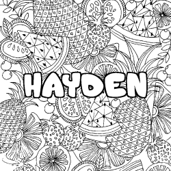 Dibujo para colorear HAYDEN - decorado mandala de frutas