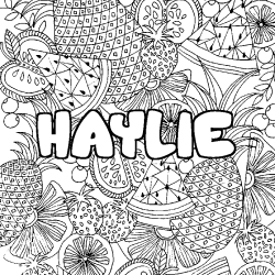 Coloración del nombre HAYLIE - decorado mandala de frutas