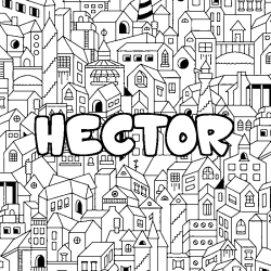 Dibujo para colorear HECTOR - decorado ciudad