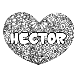 Dibujo para colorear HECTOR - decorado mandala de coraz&oacute;n