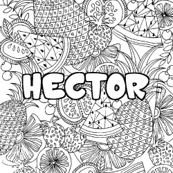 Dibujo para colorear HECTOR - decorado mandala de frutas