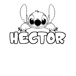 Coloración del nombre HECTOR - decorado Stitch