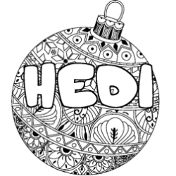 Dibujo para colorear HEDI - decorado bola de Navidad