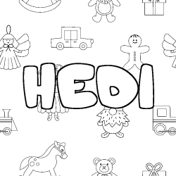 Dibujo para colorear HEDI - decorado juguetes