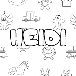 Coloración del nombre HEIDI - decorado juguetes