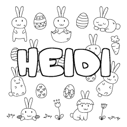 Coloración del nombre HEIDI - decorado Pascua