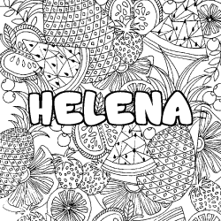 Coloración del nombre HELENA - decorado mandala de frutas