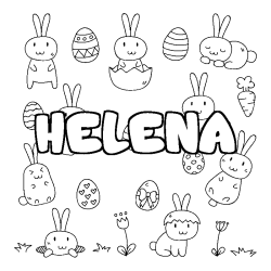 Coloración del nombre HELENA - decorado Pascua