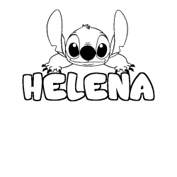 Coloración del nombre HELENA - decorado Stitch