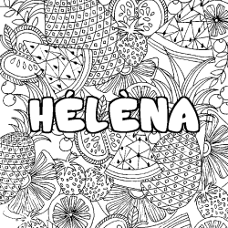 Coloración del nombre HÉLÈNA - decorado mandala de frutas