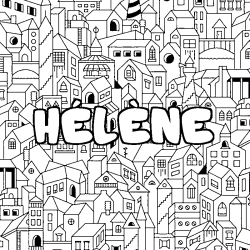 Coloración del nombre HÉLÈNE - decorado ciudad