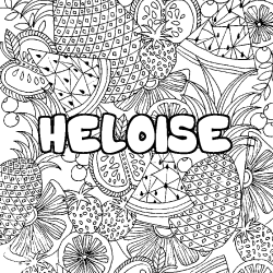 Coloración del nombre HELOISE - decorado mandala de frutas