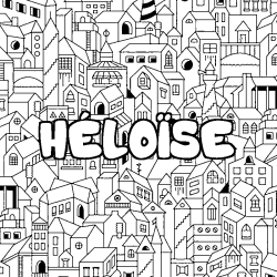 Coloración del nombre HÉLOÏSE - decorado ciudad