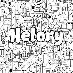 Coloración del nombre Helory - decorado ciudad