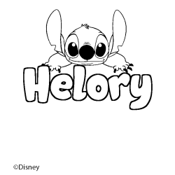 Coloración del nombre Helory - decorado Stitch