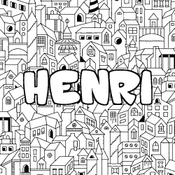 Coloración del nombre HENRI - decorado ciudad