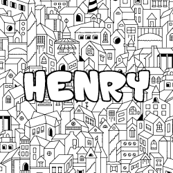 Coloración del nombre HENRY - decorado ciudad