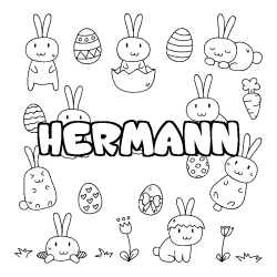 Coloración del nombre HERMANN - decorado Pascua