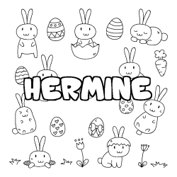 Coloración del nombre HERMINE - decorado Pascua