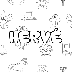 Coloración del nombre HERVÉ - decorado juguetes