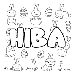 Coloración del nombre HIBA - decorado Pascua