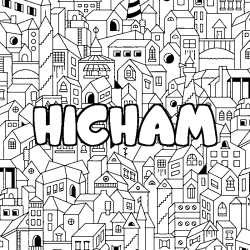 Dibujo para colorear HICHAM - decorado ciudad