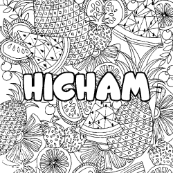 Dibujo para colorear HICHAM - decorado mandala de frutas