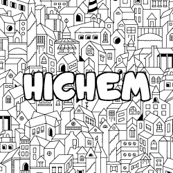 Dibujo para colorear HICHEM - decorado ciudad