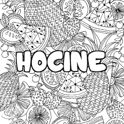 Dibujo para colorear HOCINE - decorado mandala de frutas