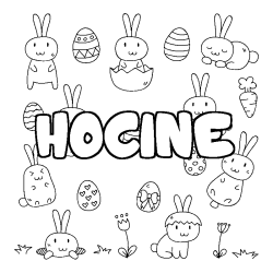 Dibujo para colorear HOCINE - decorado Pascua