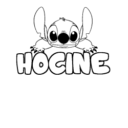 Coloración del nombre HOCINE - decorado Stitch