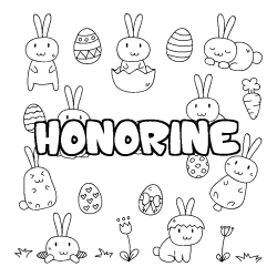 Coloración del nombre HONORINE - decorado Pascua