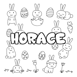 Coloración del nombre HORACE - decorado Pascua