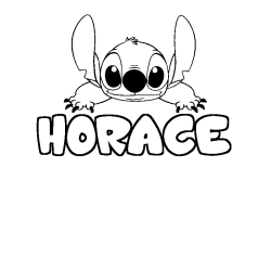 Coloración del nombre HORACE - decorado Stitch