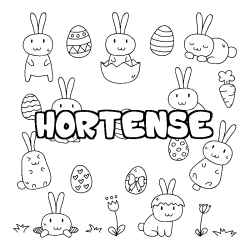 Coloración del nombre HORTENSE - decorado Pascua