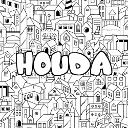 Coloración del nombre HOUDA - decorado ciudad