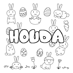 Coloración del nombre HOUDA - decorado Pascua